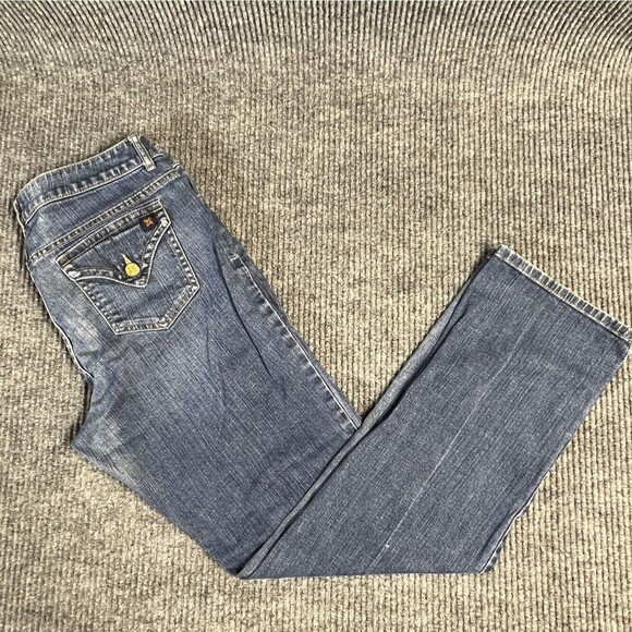 Simply Vera Vera Wang Pant Womens 10 Straight Leg Denim Blue Jean Pockets - Picture 2 of 13